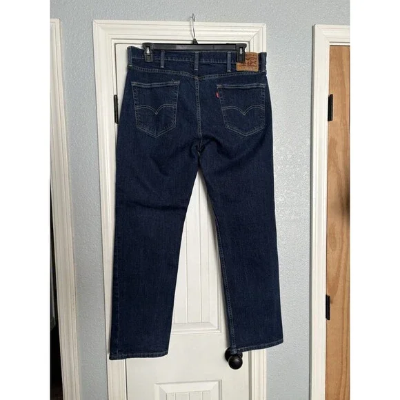 Men's Levi's 514 Straight Fit Stretch Jeans 38X30 Dark Wash Levi Strauss - Picture 3 of 7